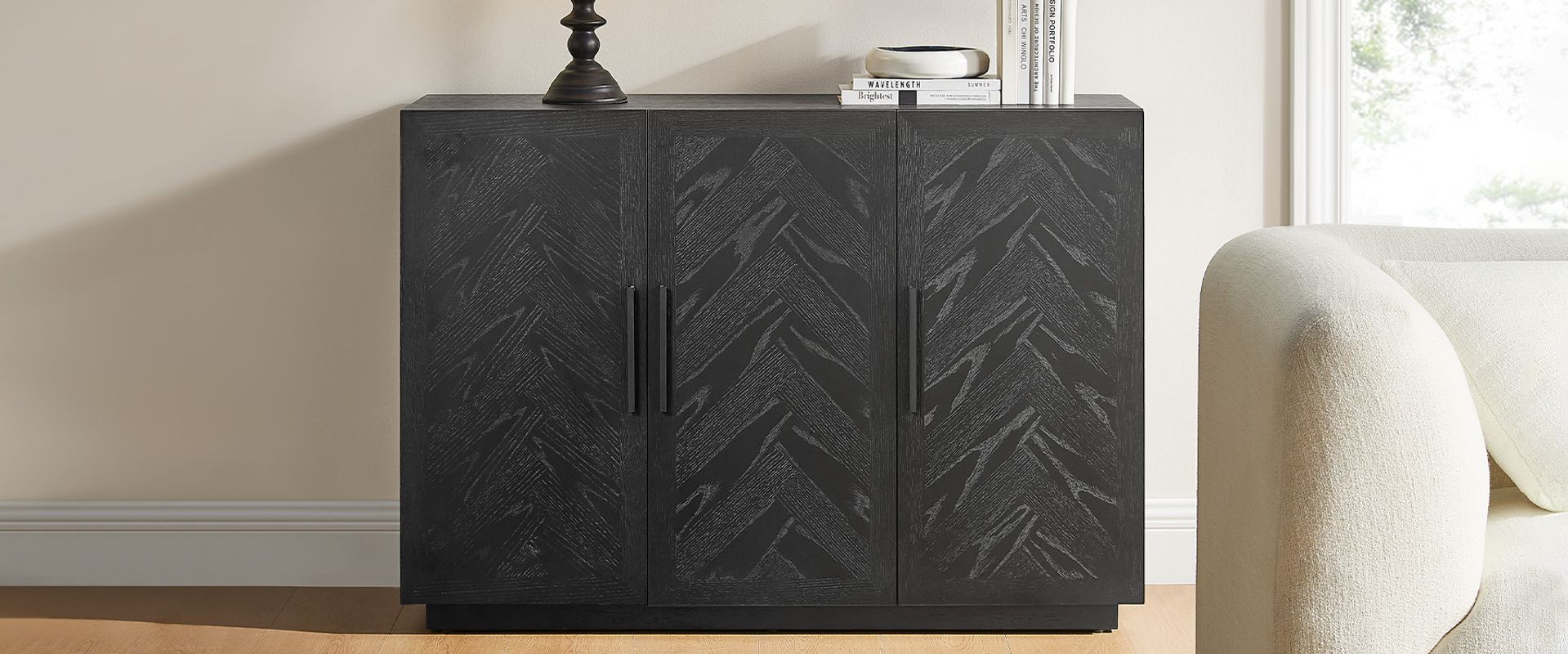 Entryway cabinet with shoe storage