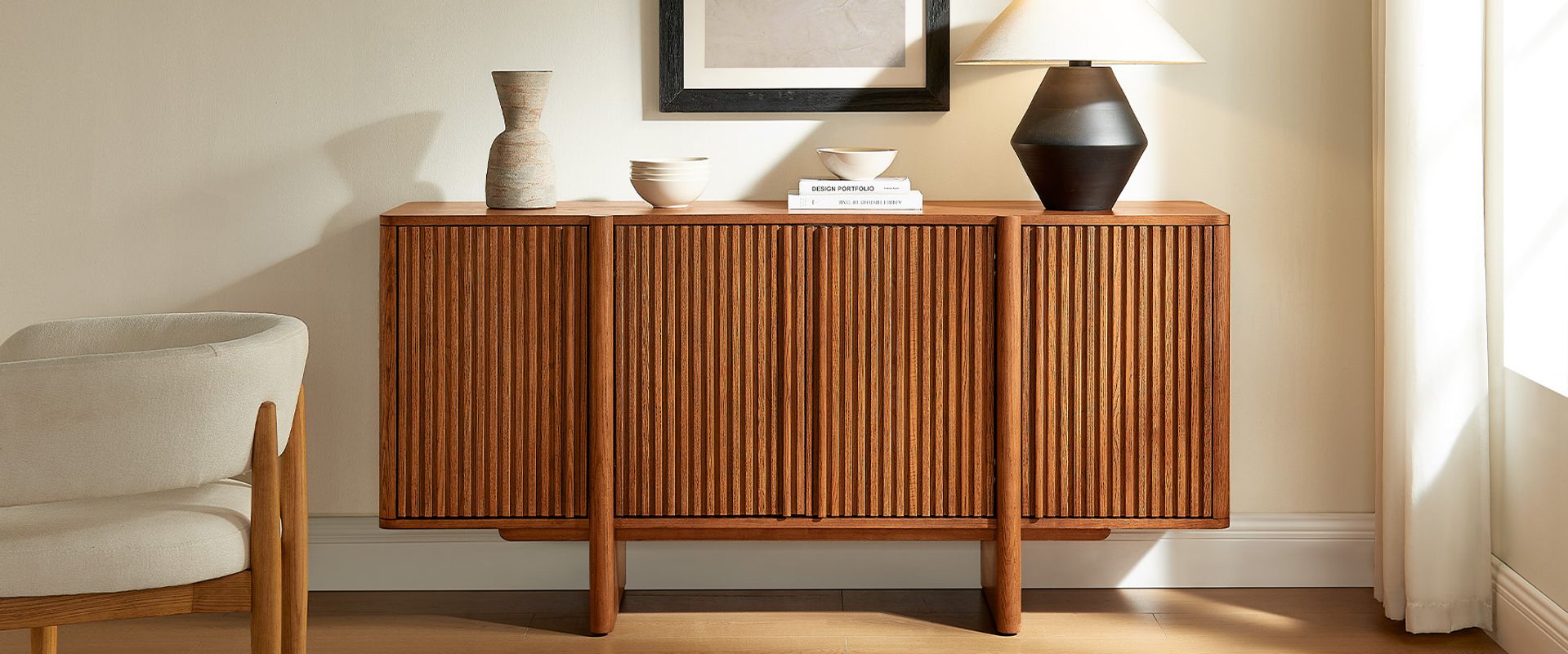 Walnut Wood Sideboard