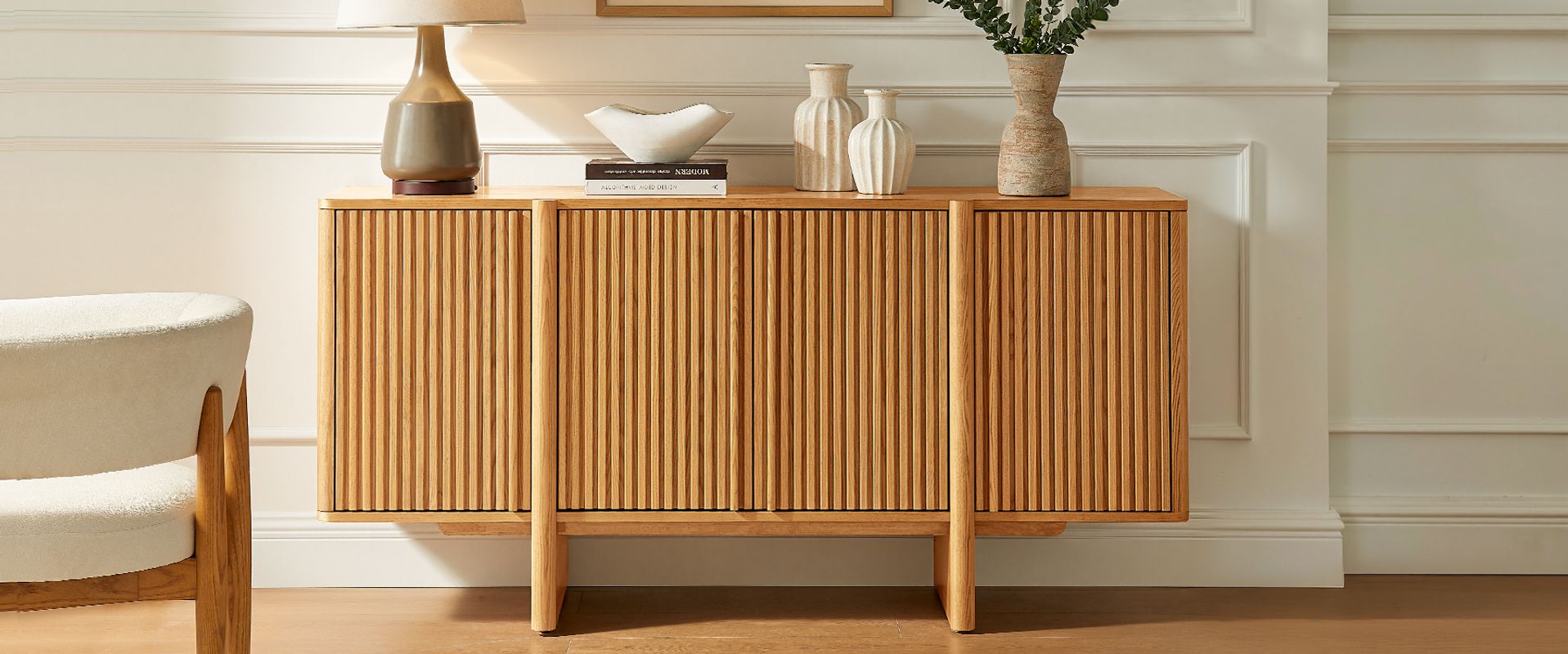 Natural Wood Sideboard