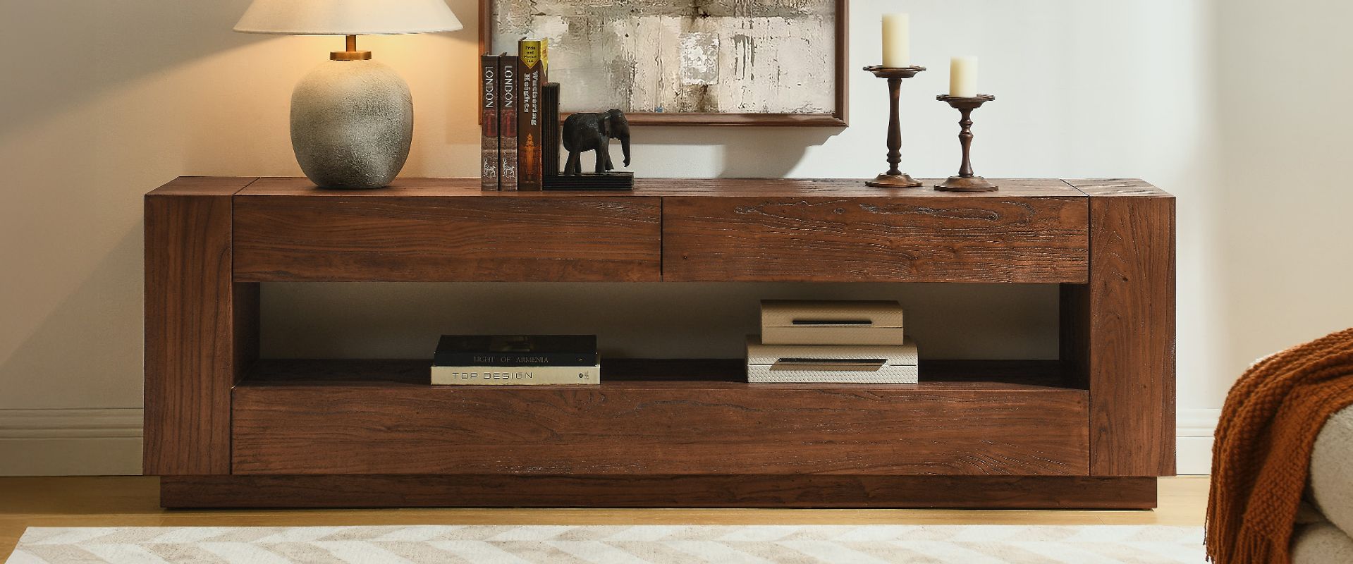 Brown Wood TV Stand