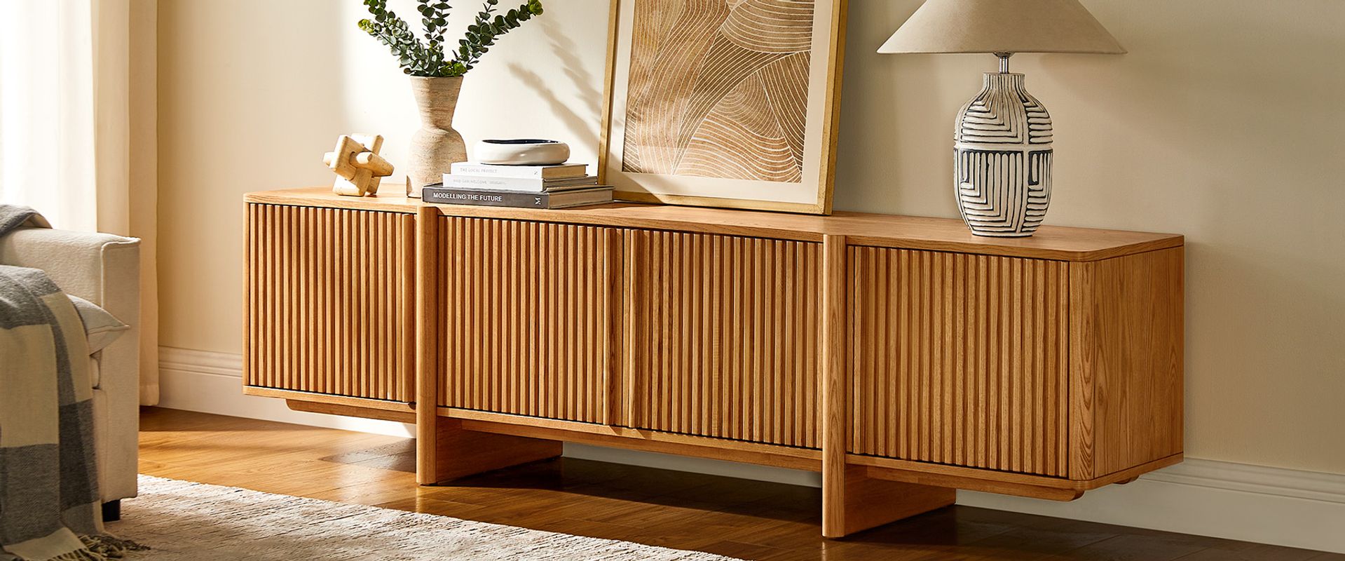 84 inch Ash Wood TV Stand