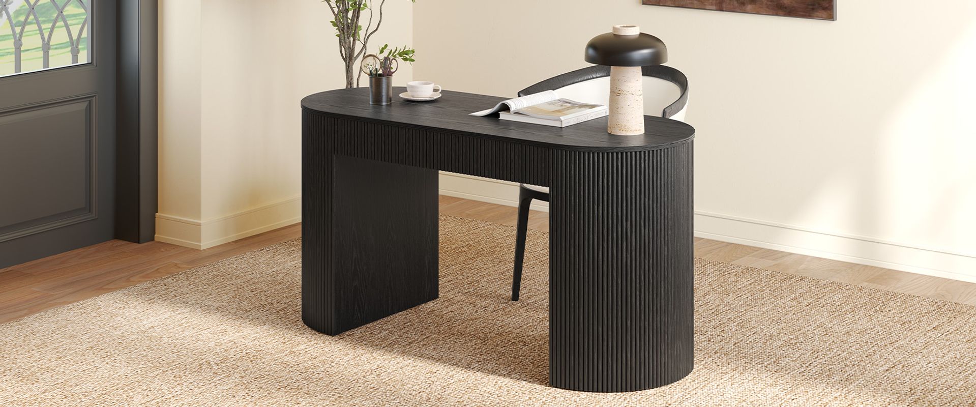 walnut office desk for working