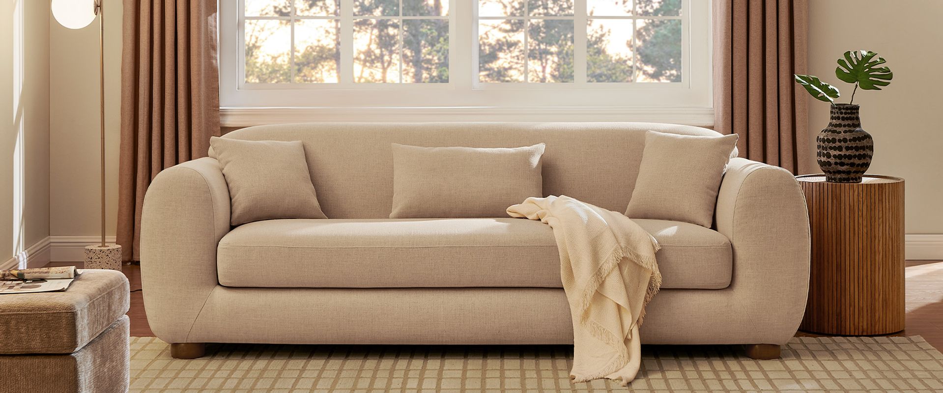 91 Inch modern loveseat