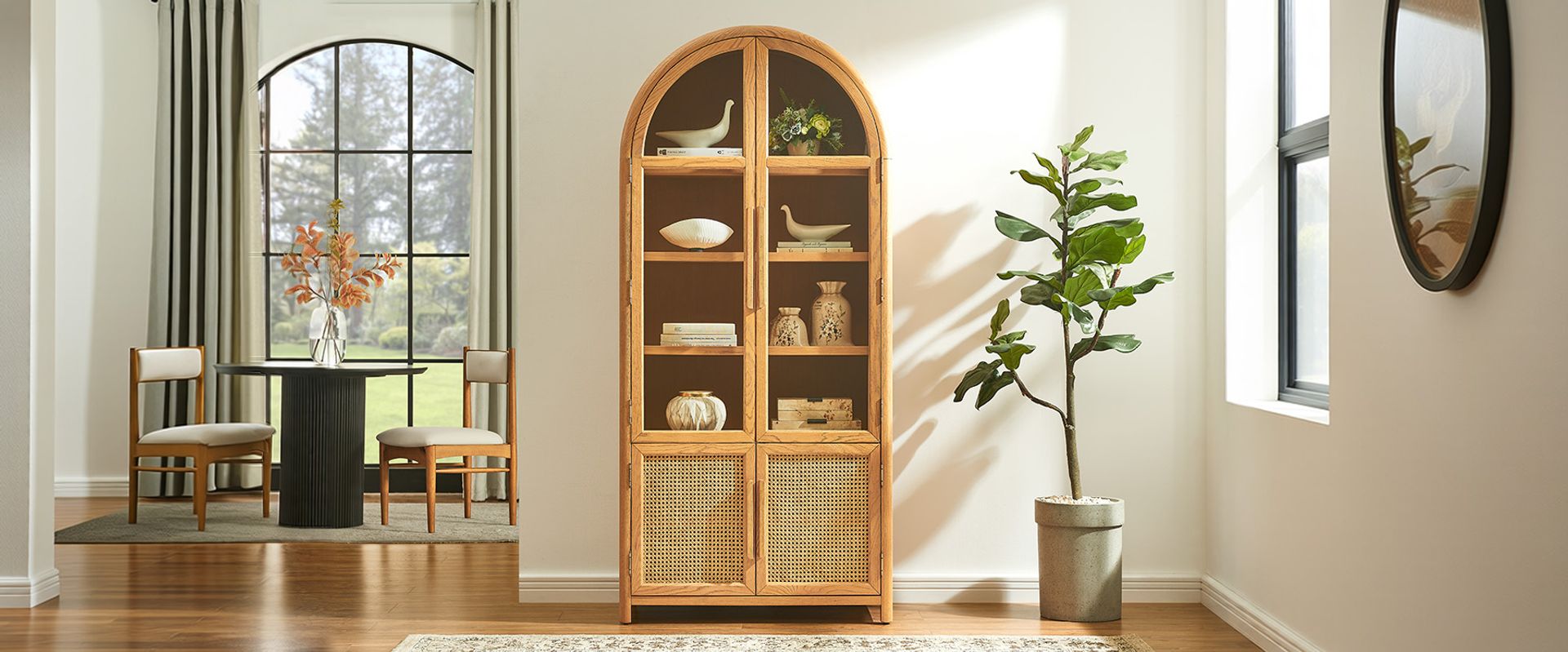 arched display cabinet