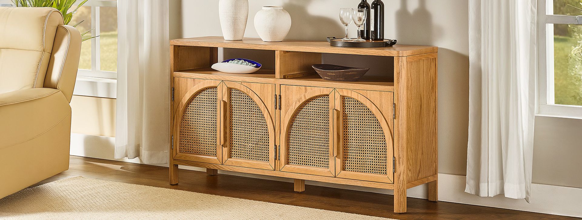 rattan sideboard