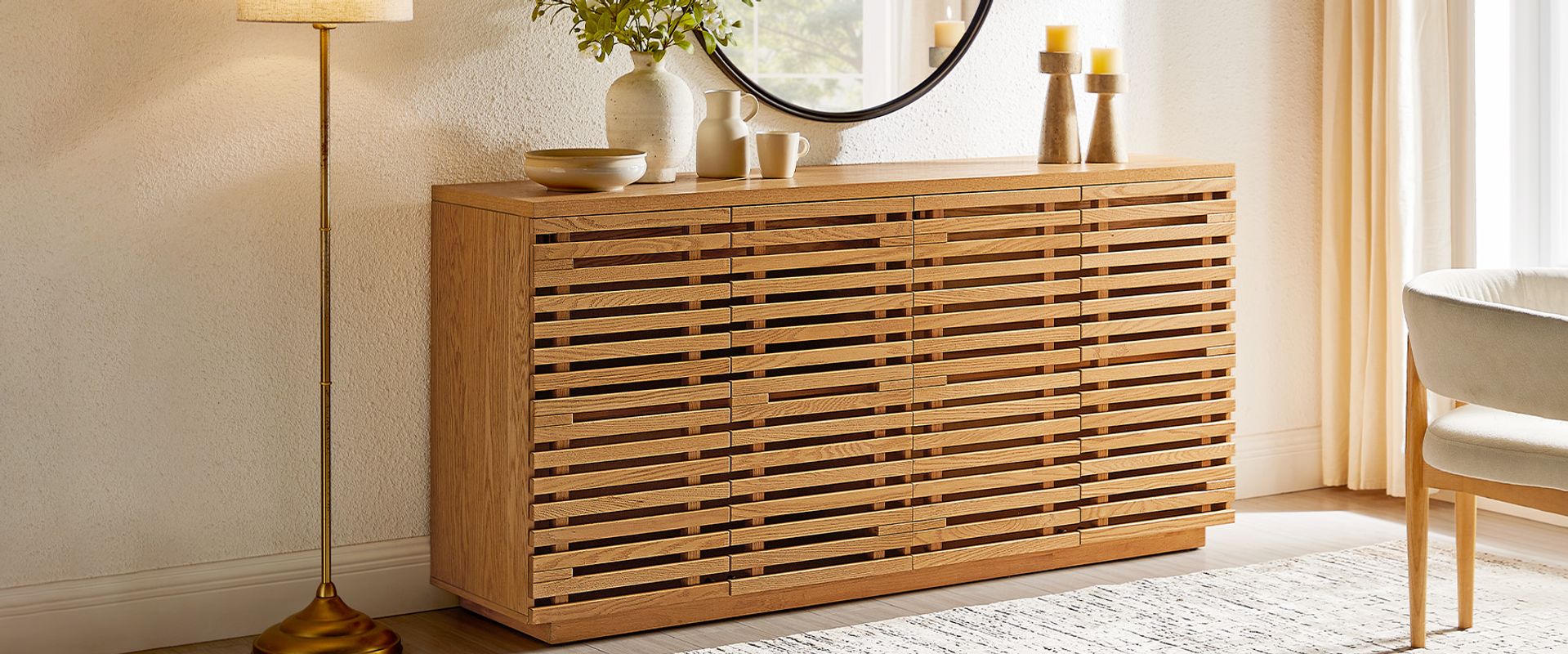 natural sideboard with drawers