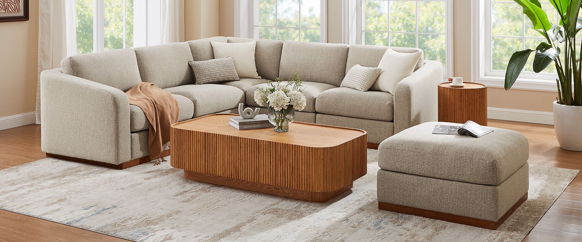 large L-Shape Sectional Modular Sofa