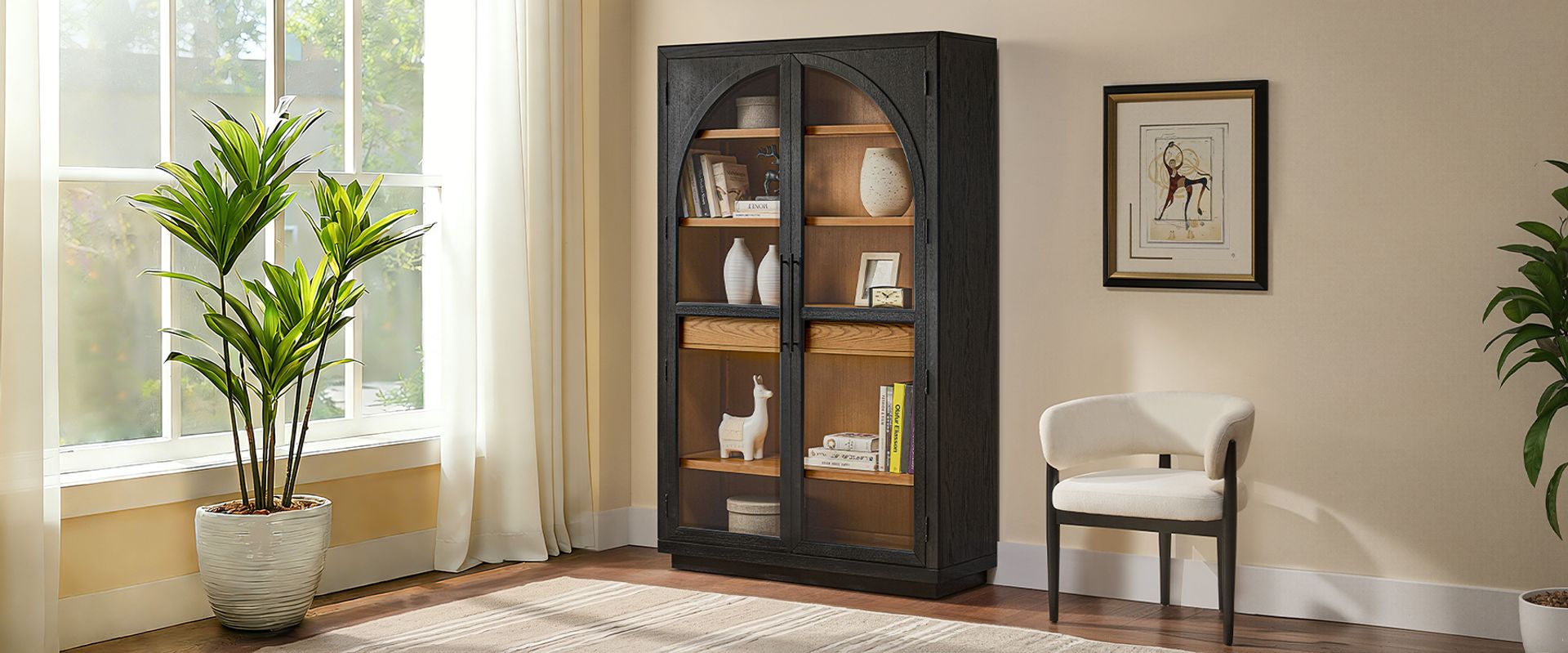 black tall cabinet