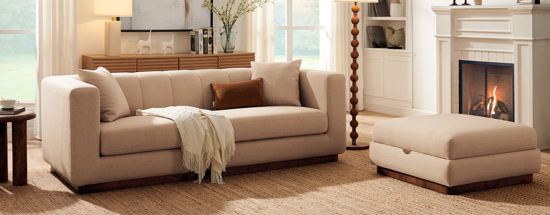 loveseat sofa set in sand 