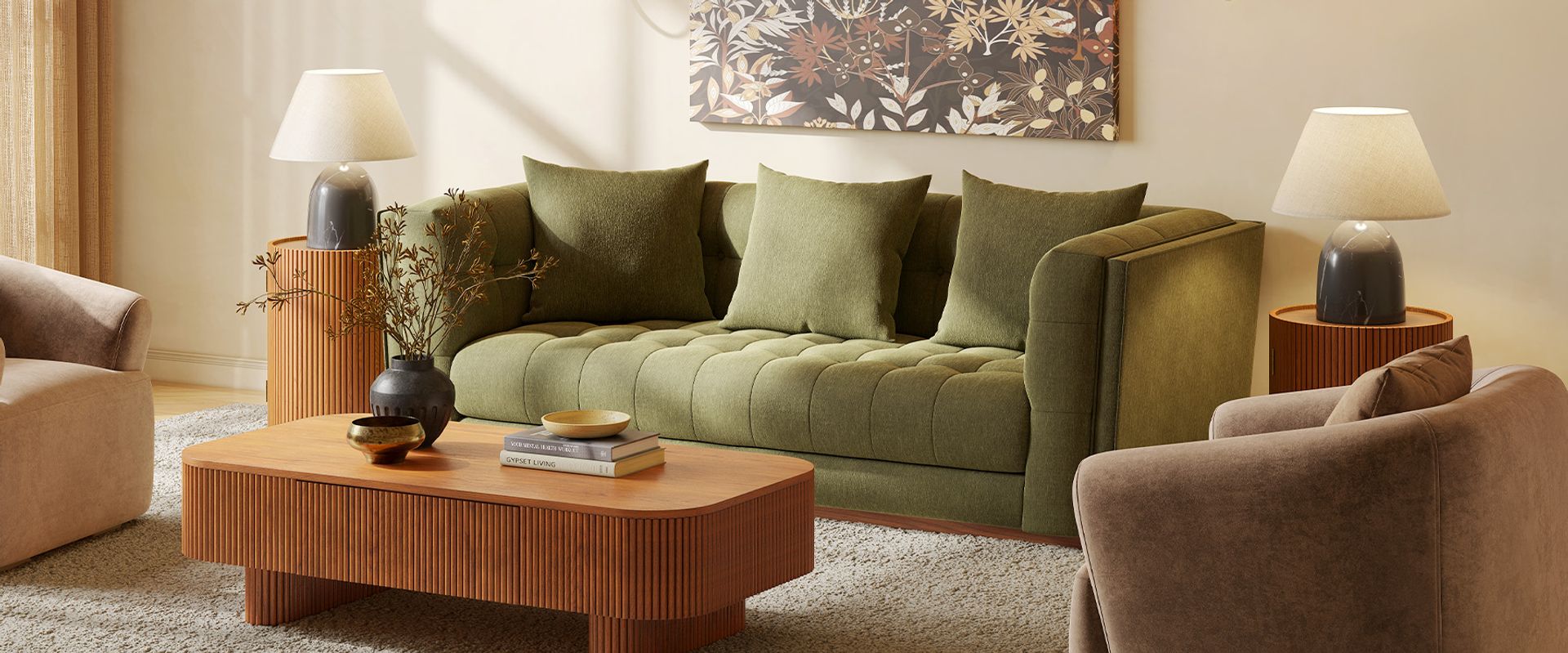 green loveseat