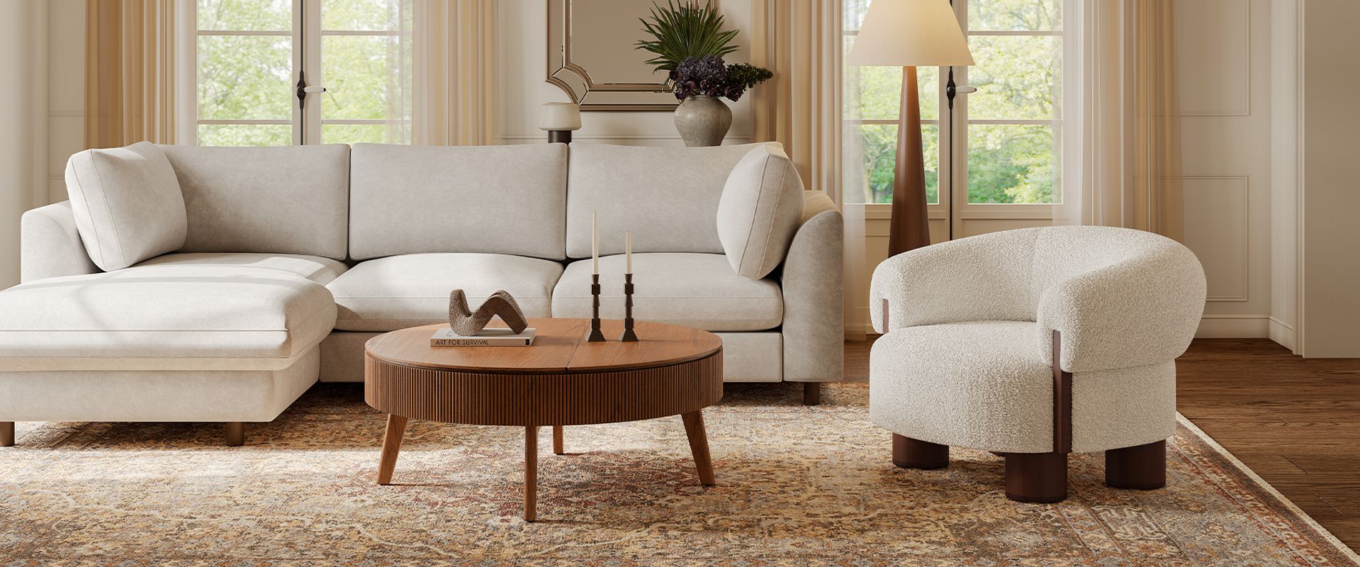 Bouclé accent chair