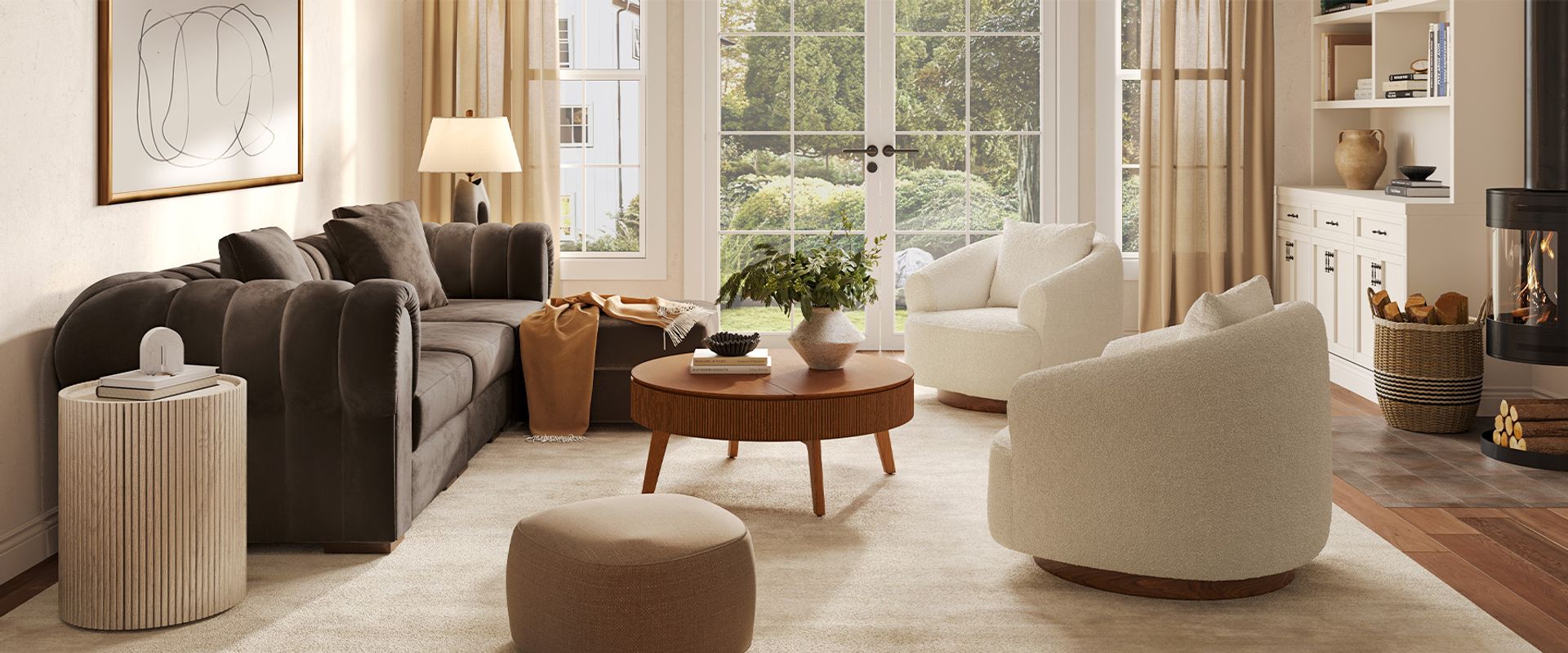 sectional couch with ottoman