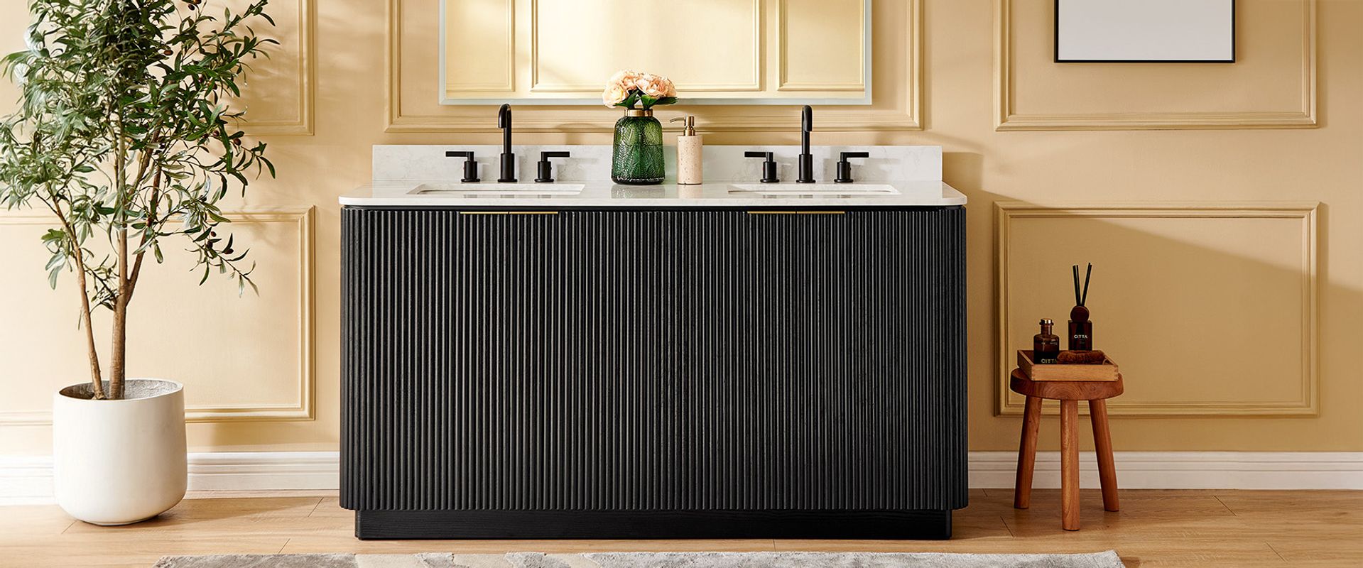 double bathroom vanity with sink