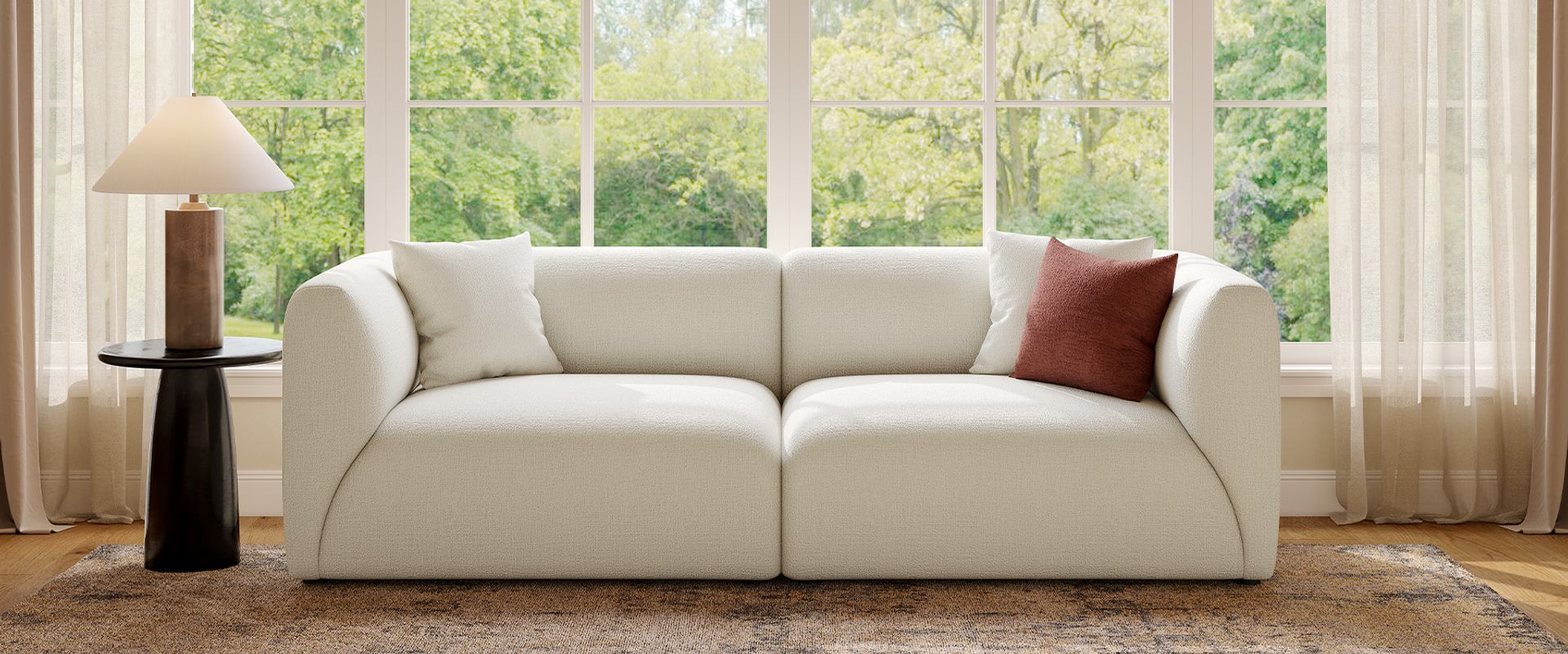 white loveseat