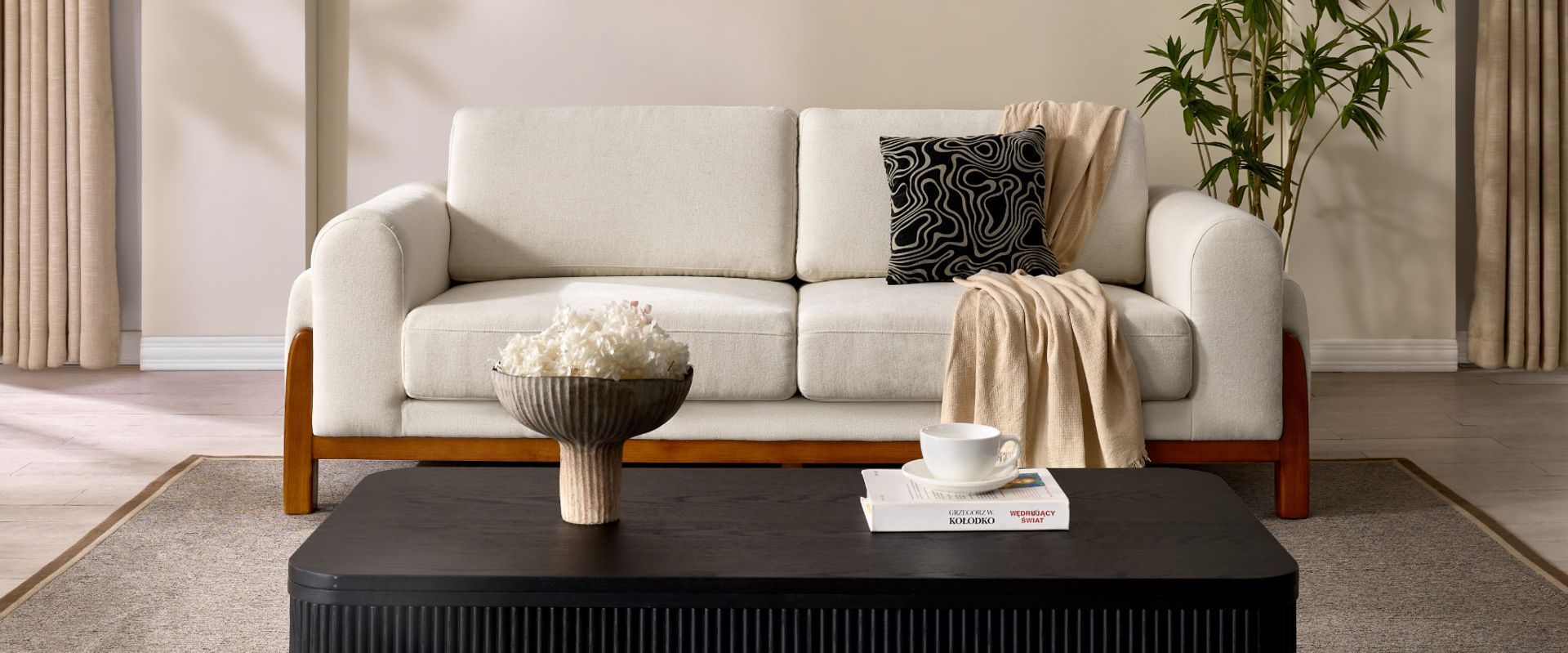 cotton fabric 2 seater couch 