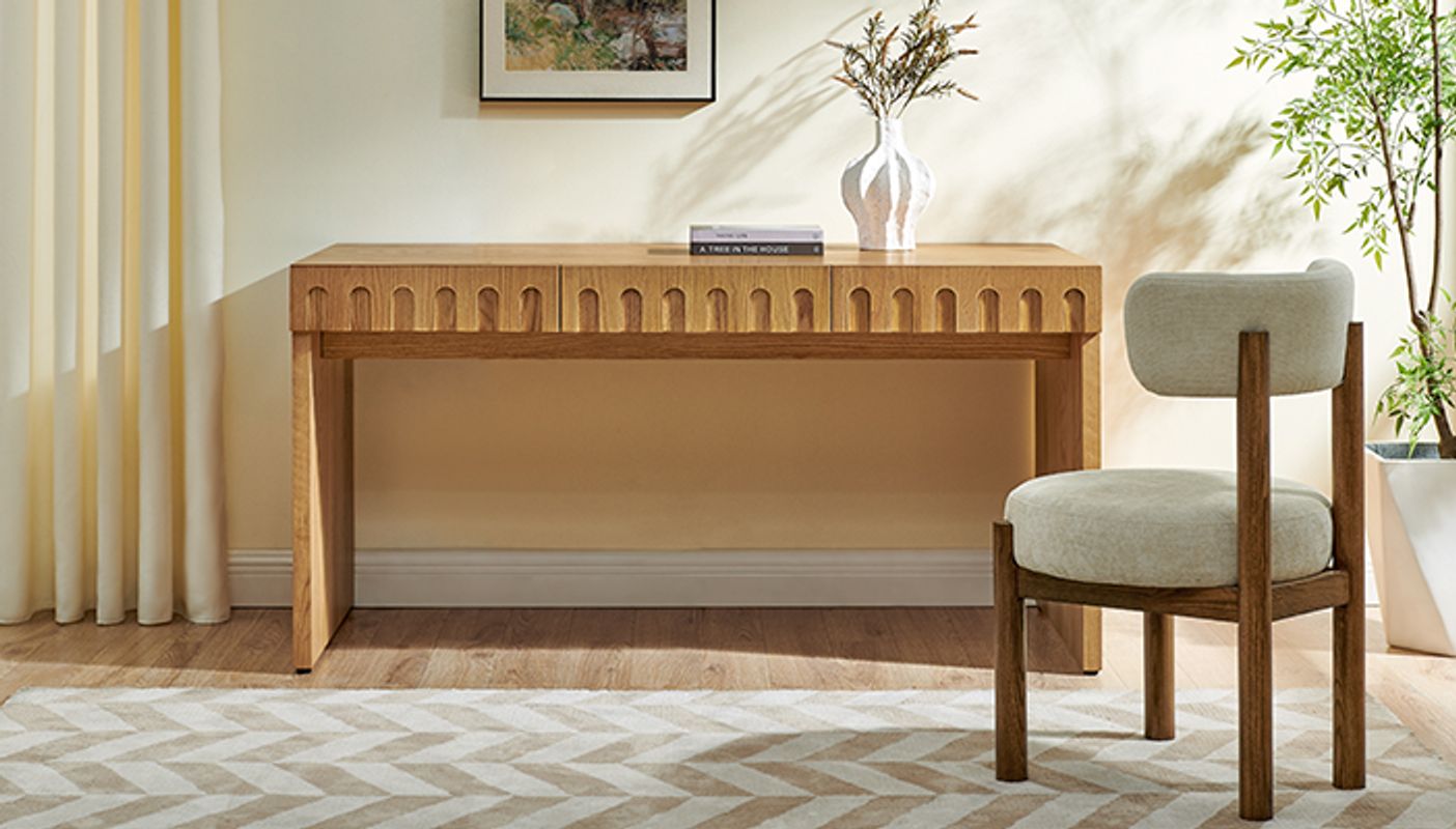 60 inch Natural Oak Home Office Desk | HERNEST