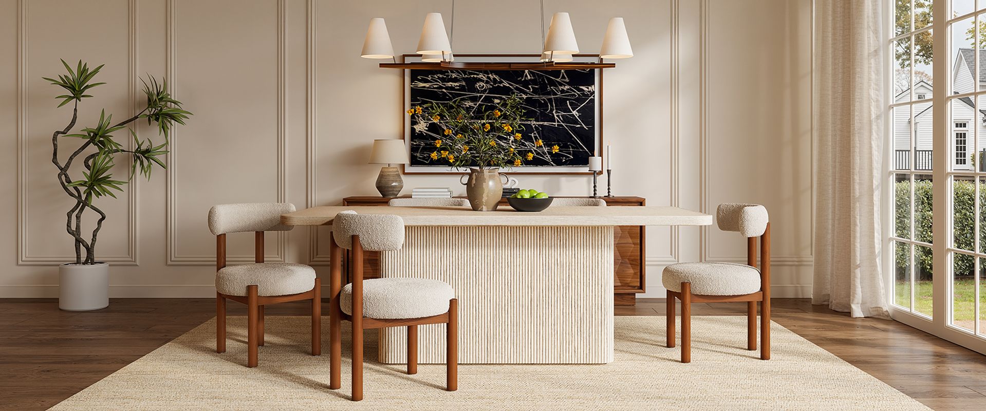 Wood Dining Table for 84