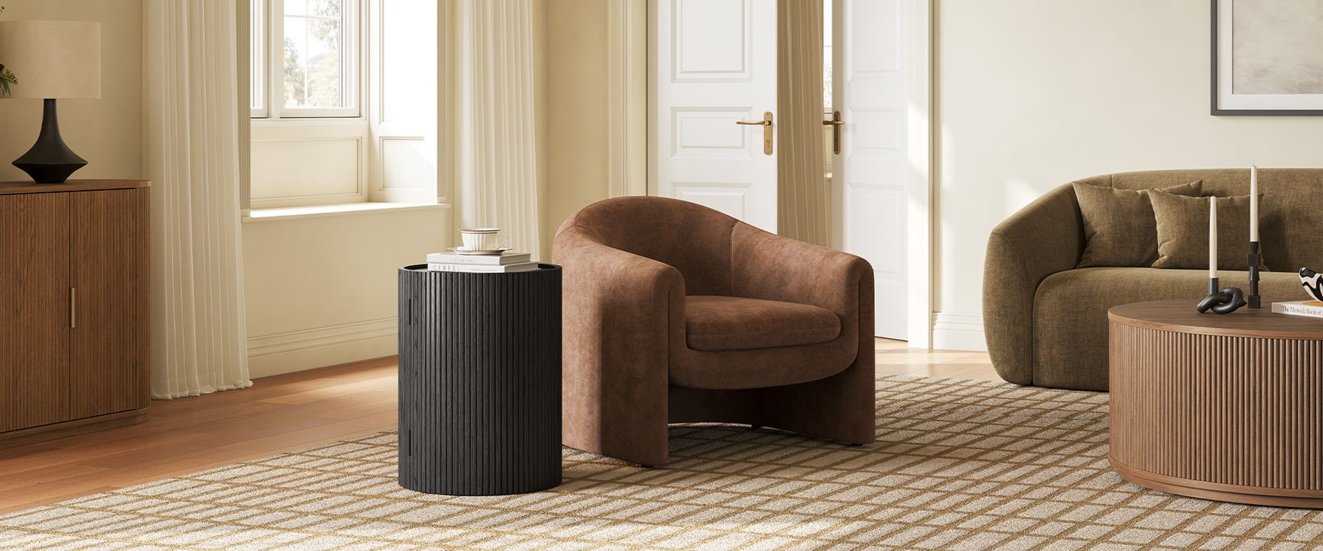 Black Round Side Table