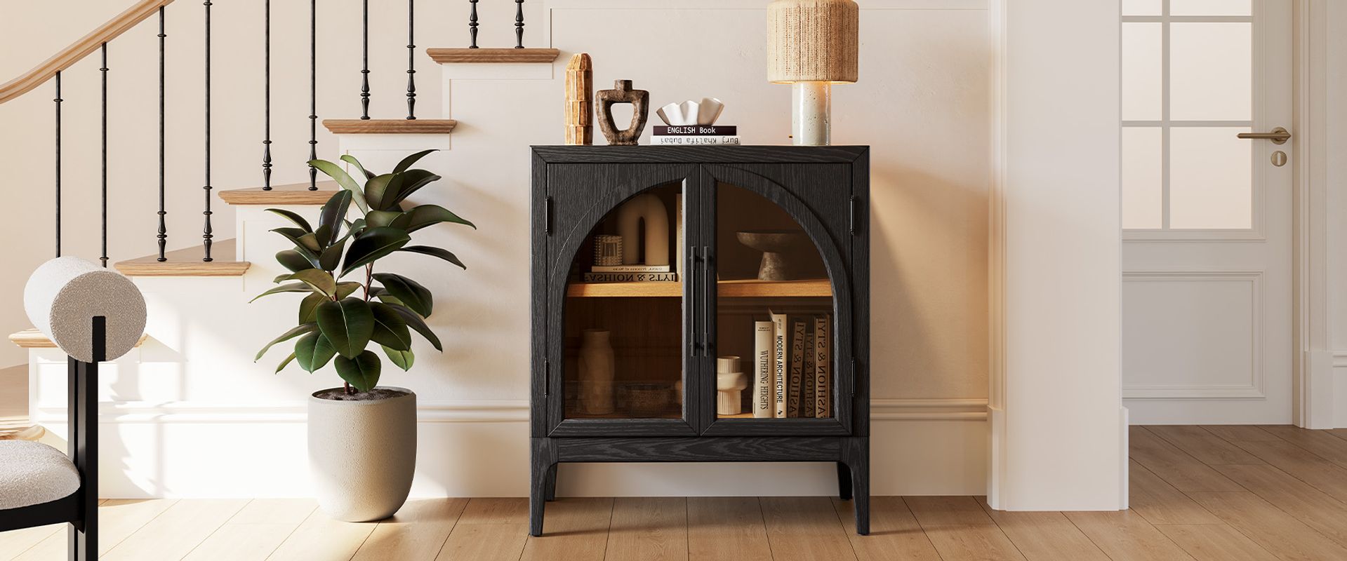 Oak Arched Cabinet