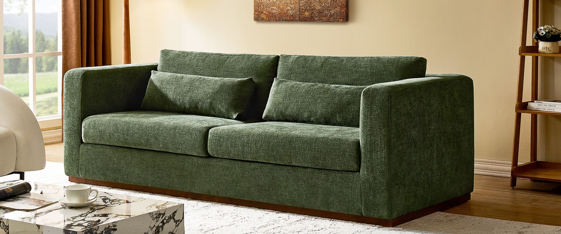 green sofa 