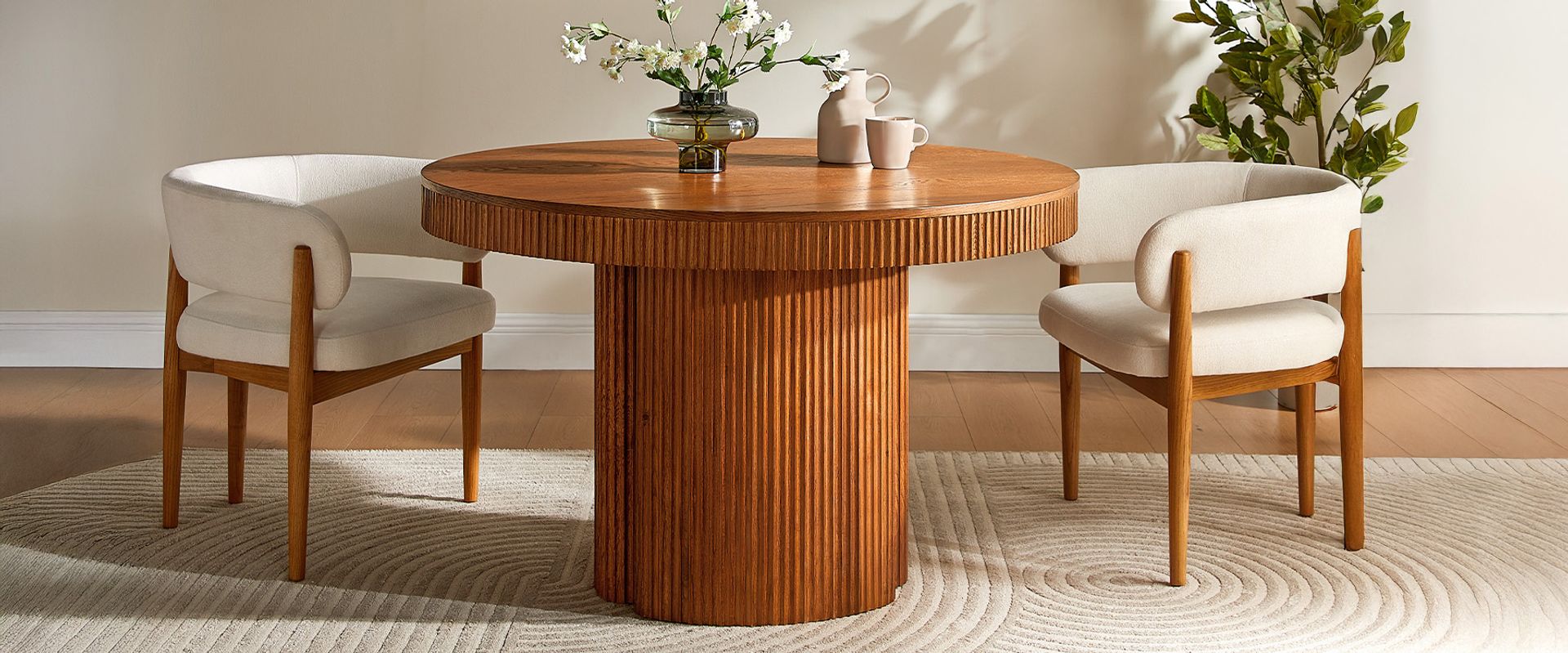 Skimra​ 48" Oak Dining Table for Dining Room