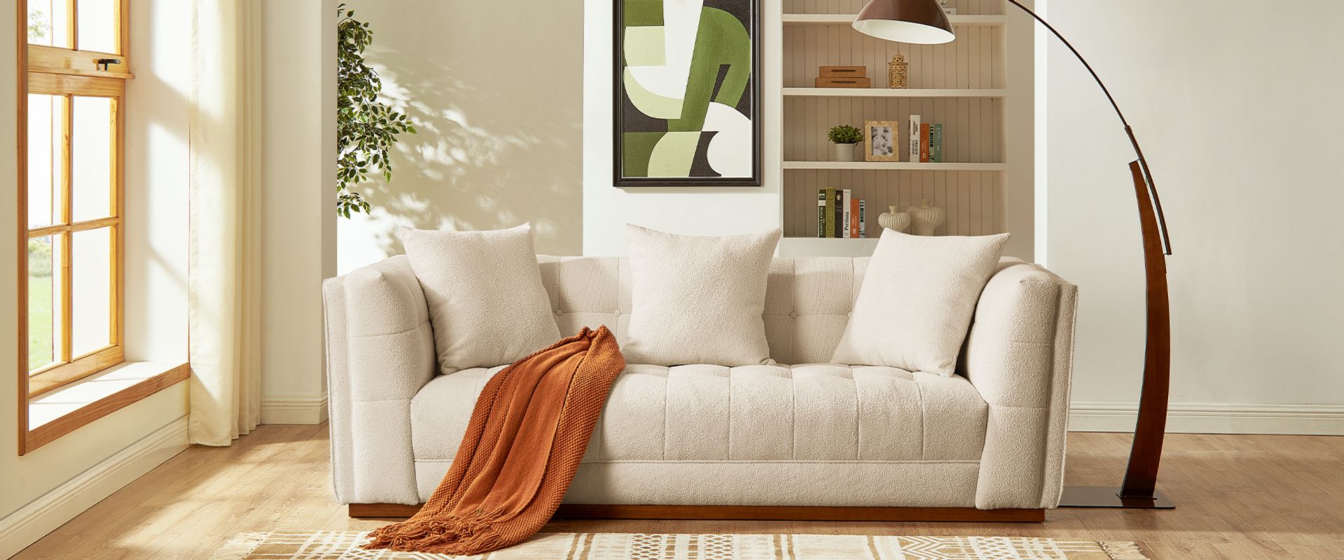 white deep seat sofa 