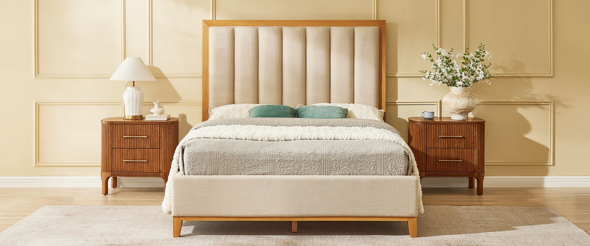 queen upholstered bed