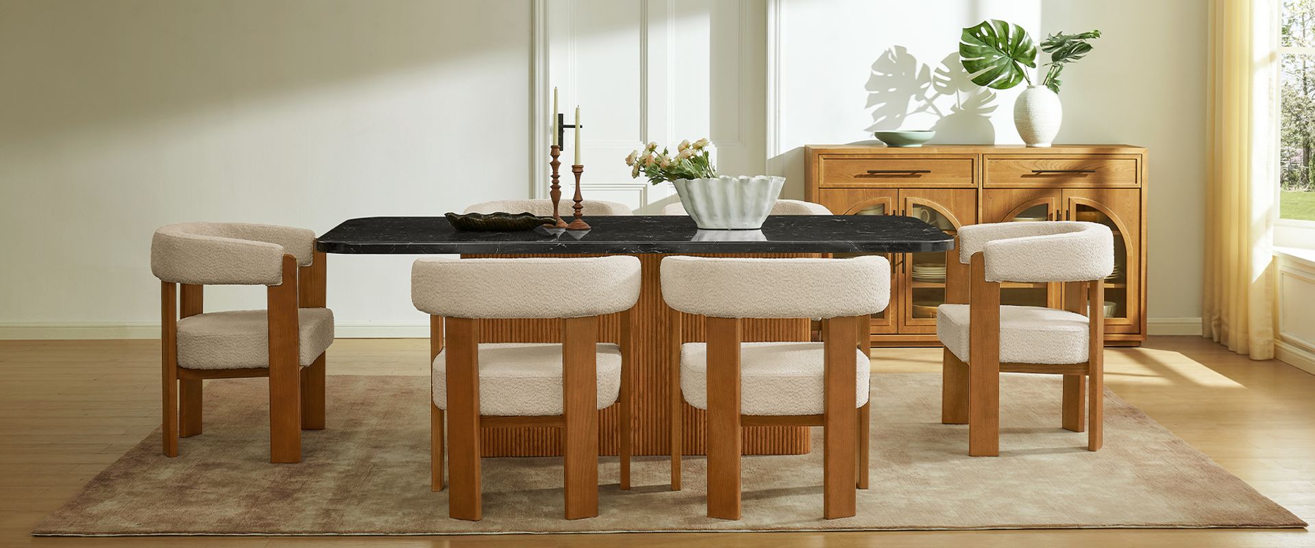 Black Stone Dining Table