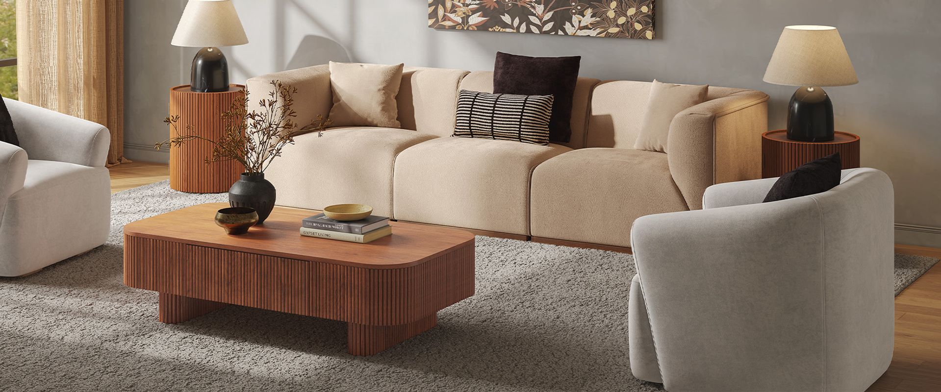 Cream Sectional Sofa