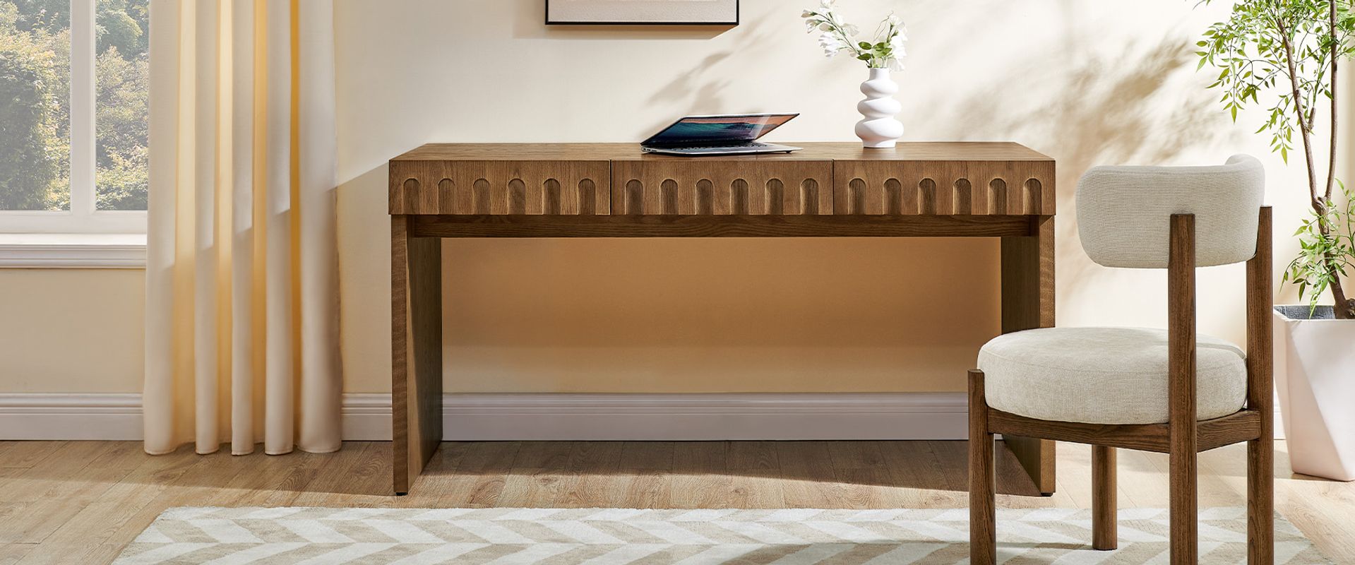 Brown home office desk for study