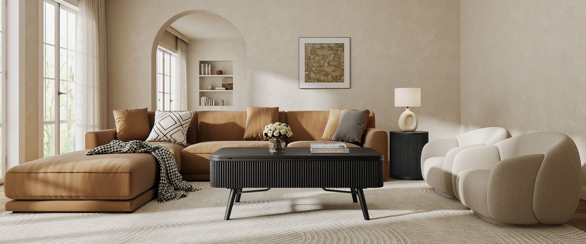 black coffee table with lift top