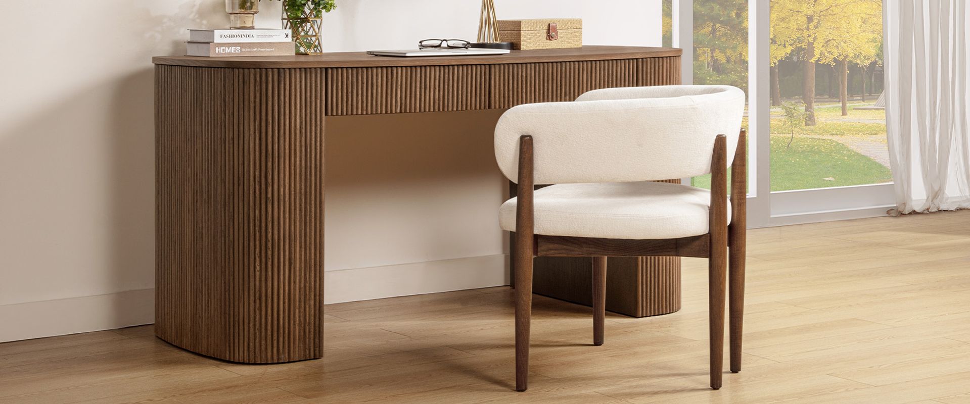 oval black writing desk