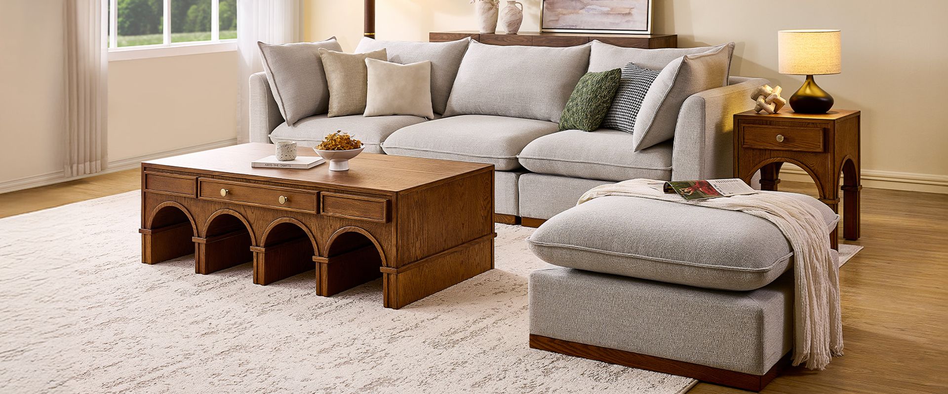 Grey sectional couch