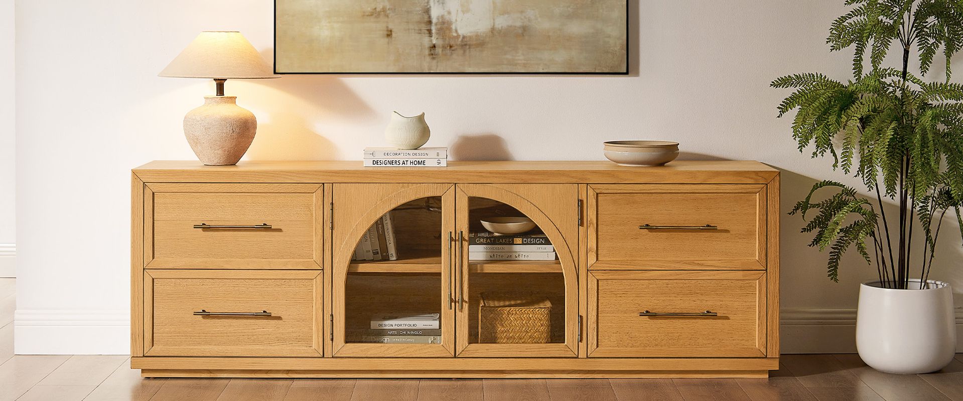 Natural Oak TV Stand