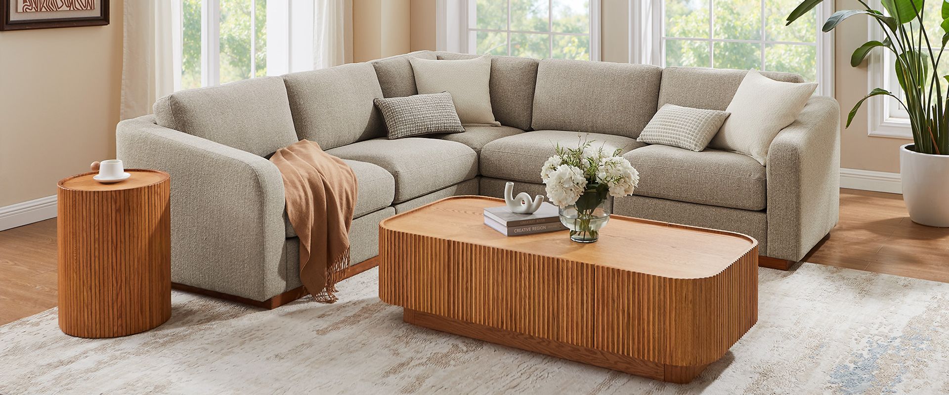 White sectional sofa