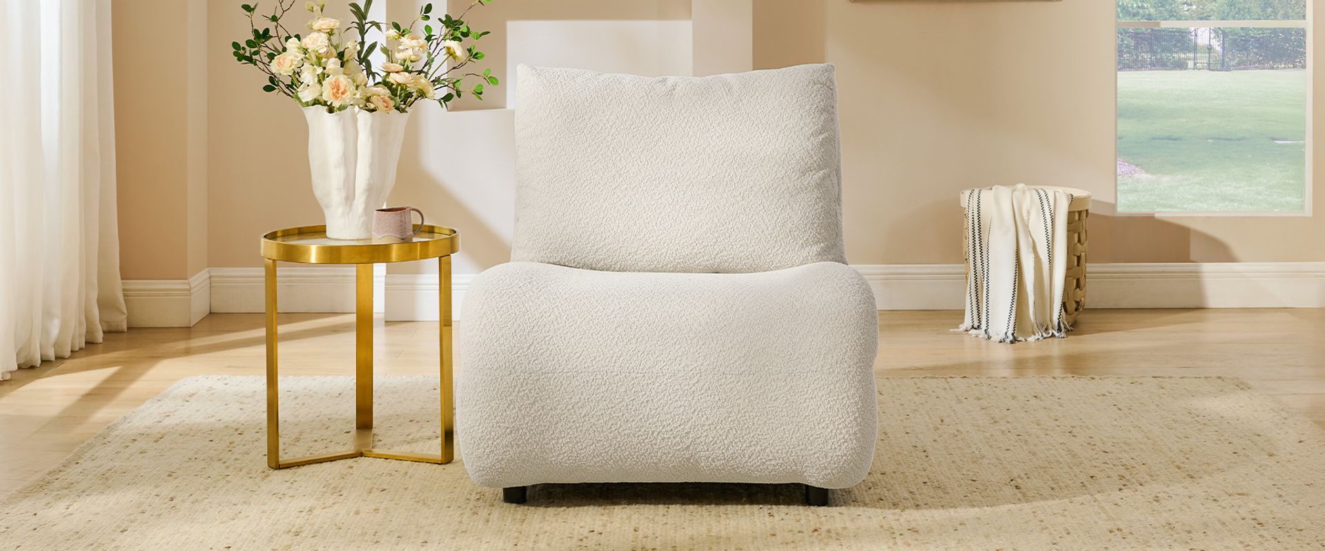 white accent chair