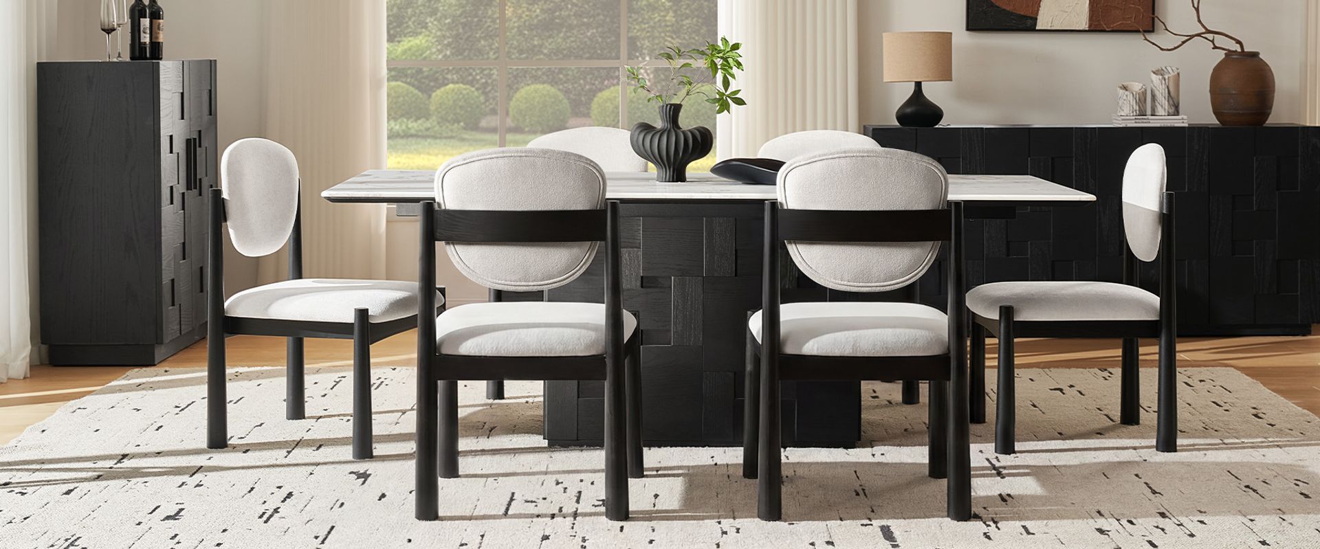 Black Dining Set for 6
