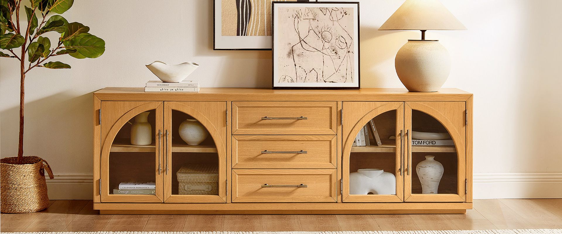 Natural Oak TV Stand