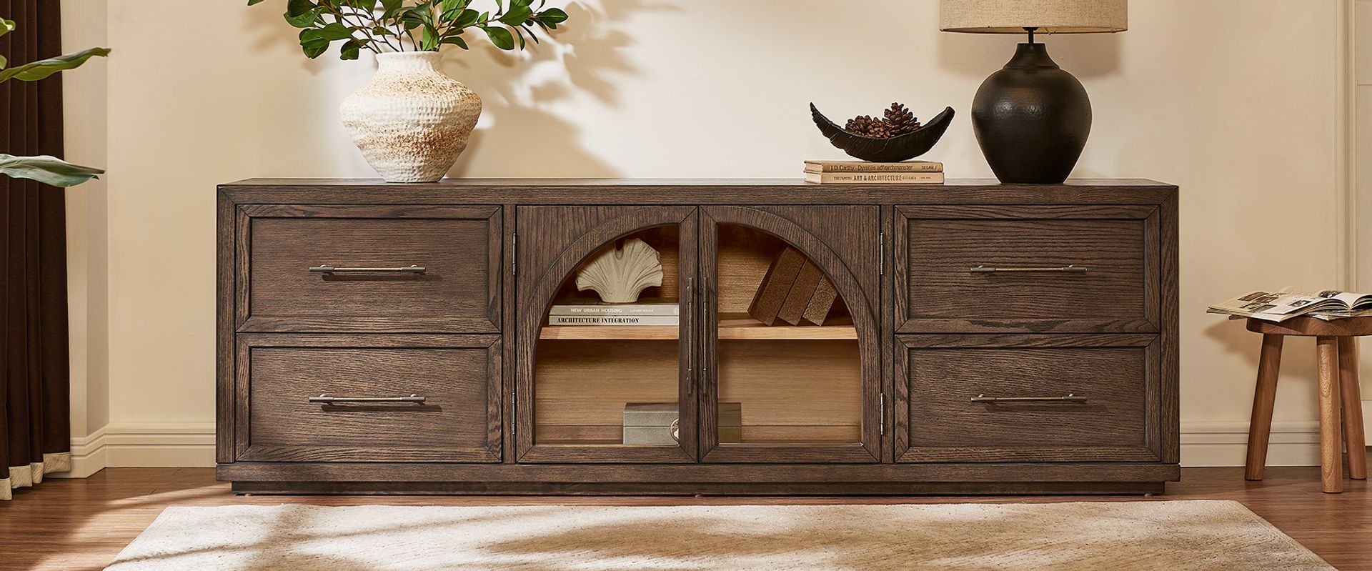 Dark Brown Oak TV Stand