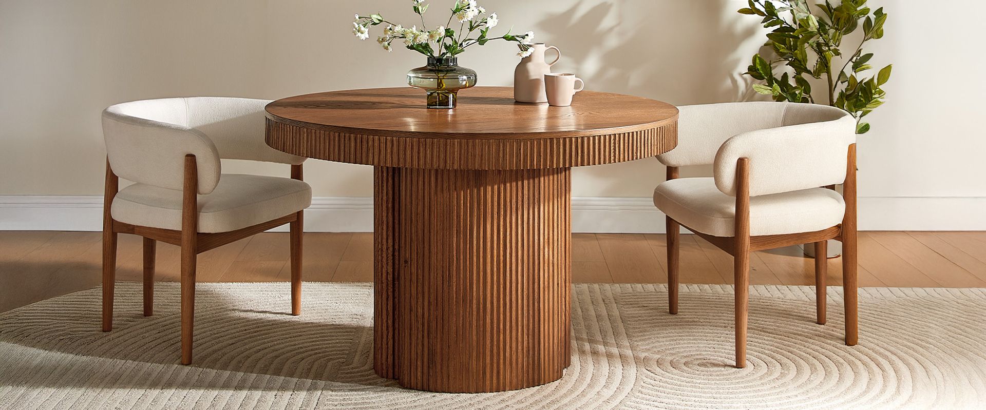 Skimra​ 48" Oak Dining Table for Dining Room