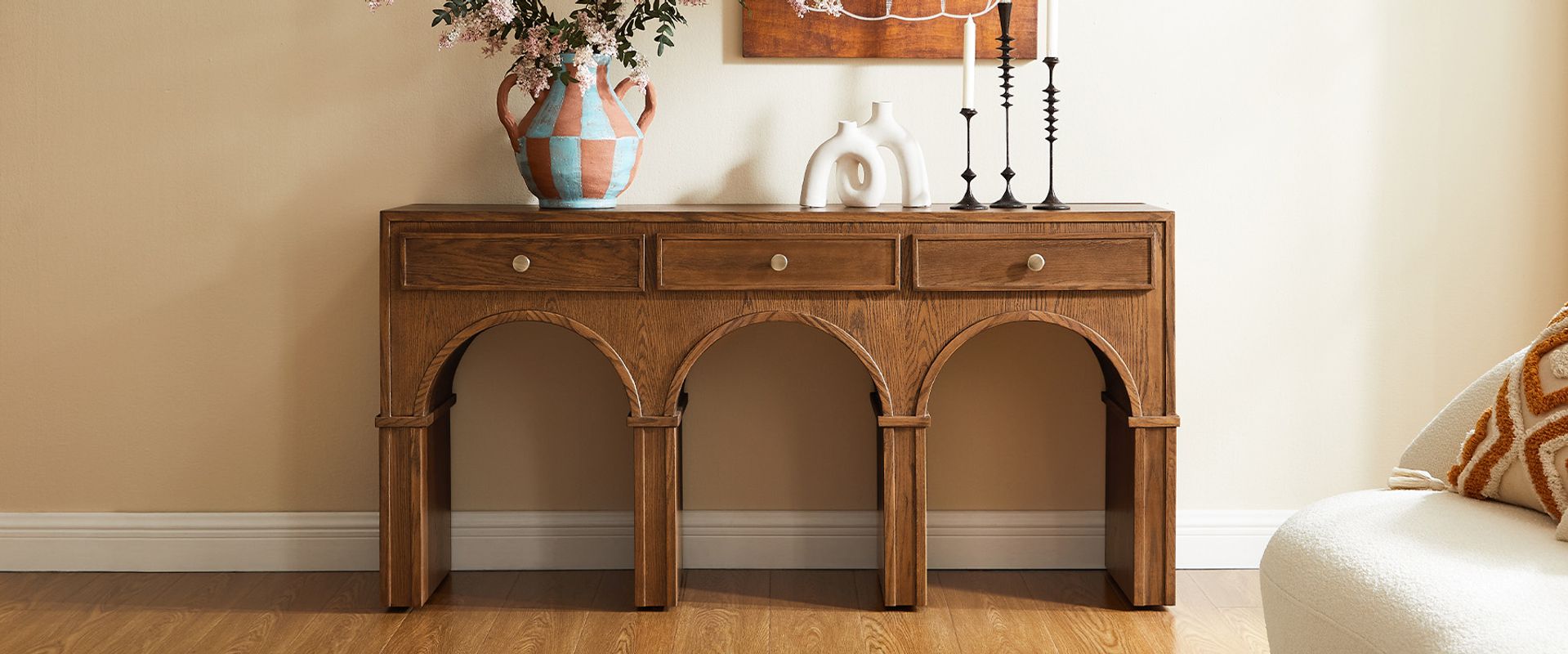 console table with drawers