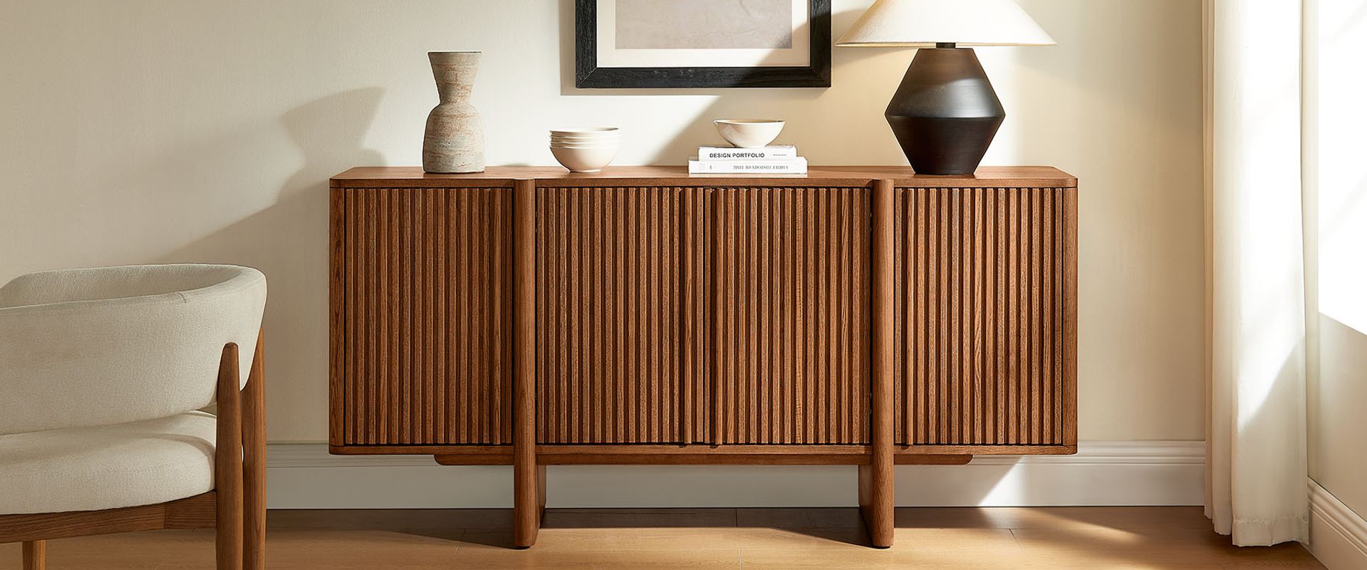 Walnut Wood Sideboard