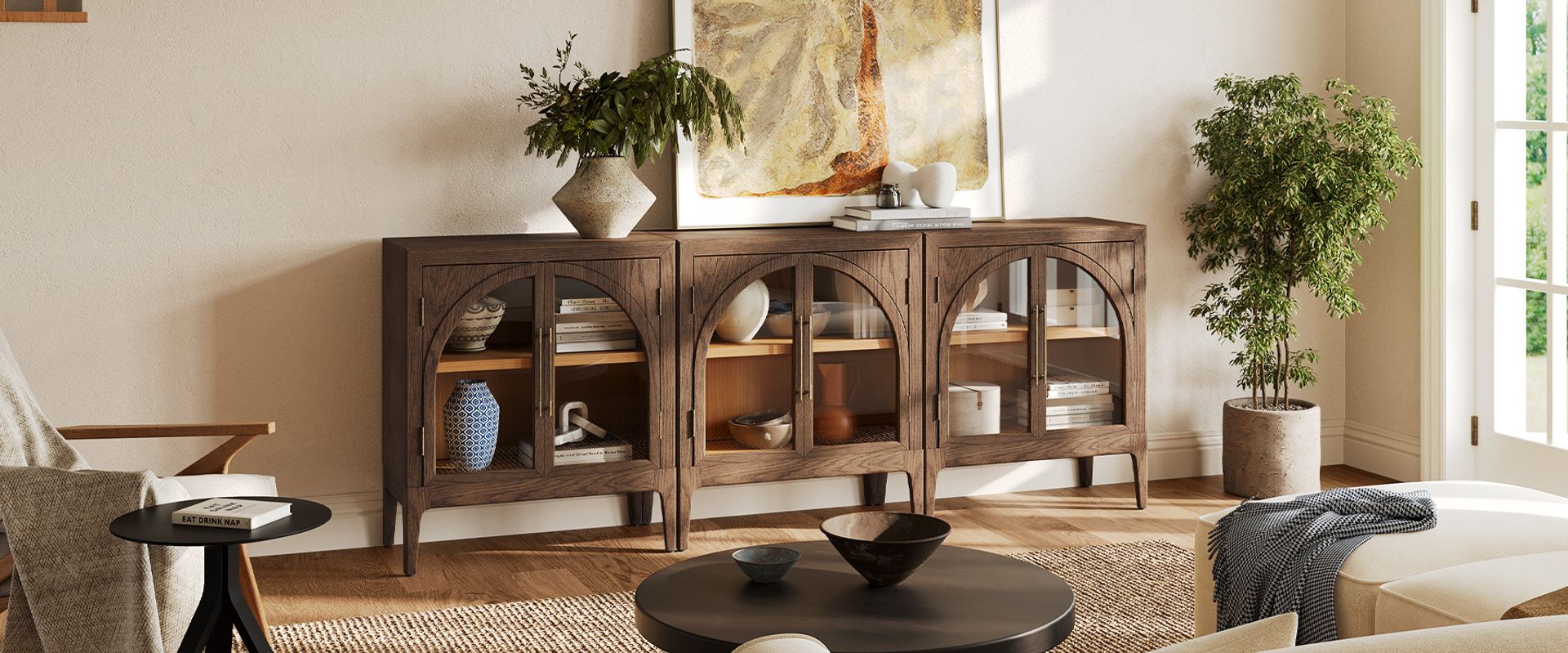 Oak Entryway Cabinet