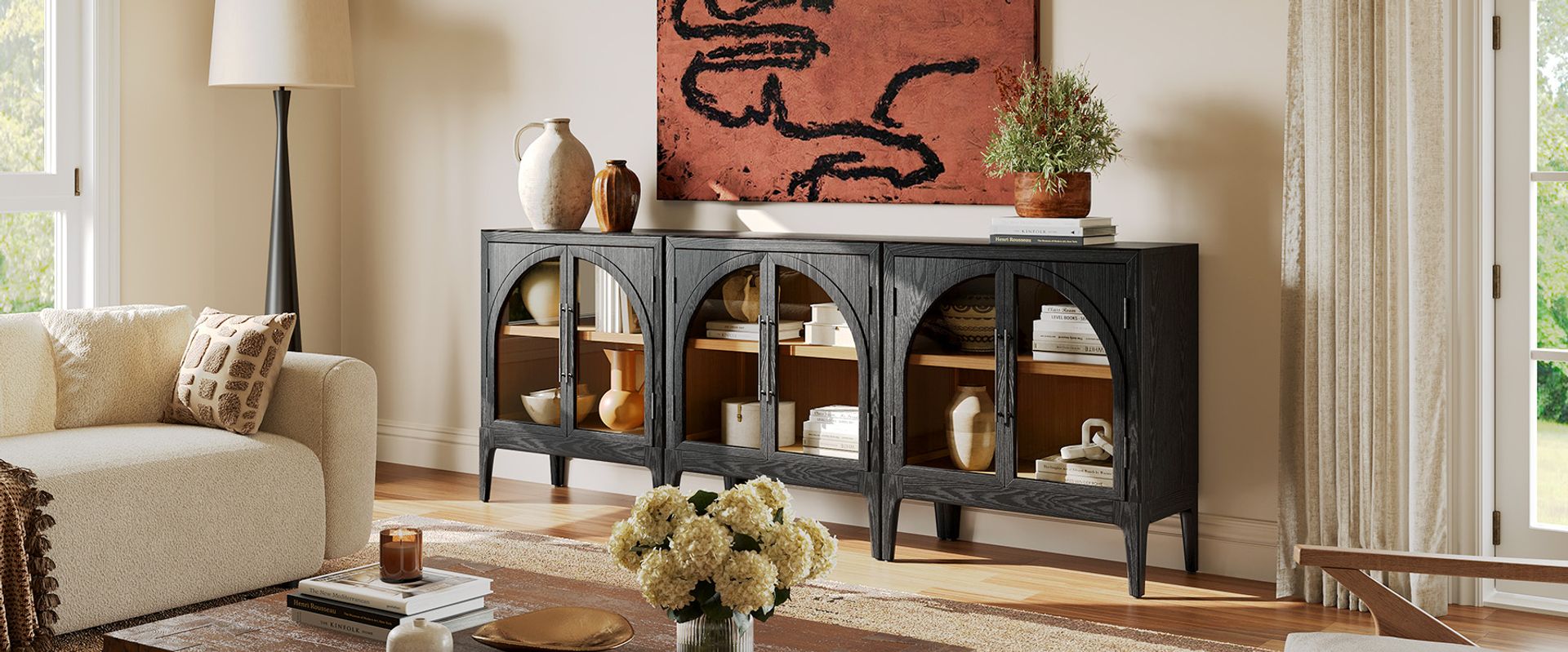 Oak Arched Cabinet