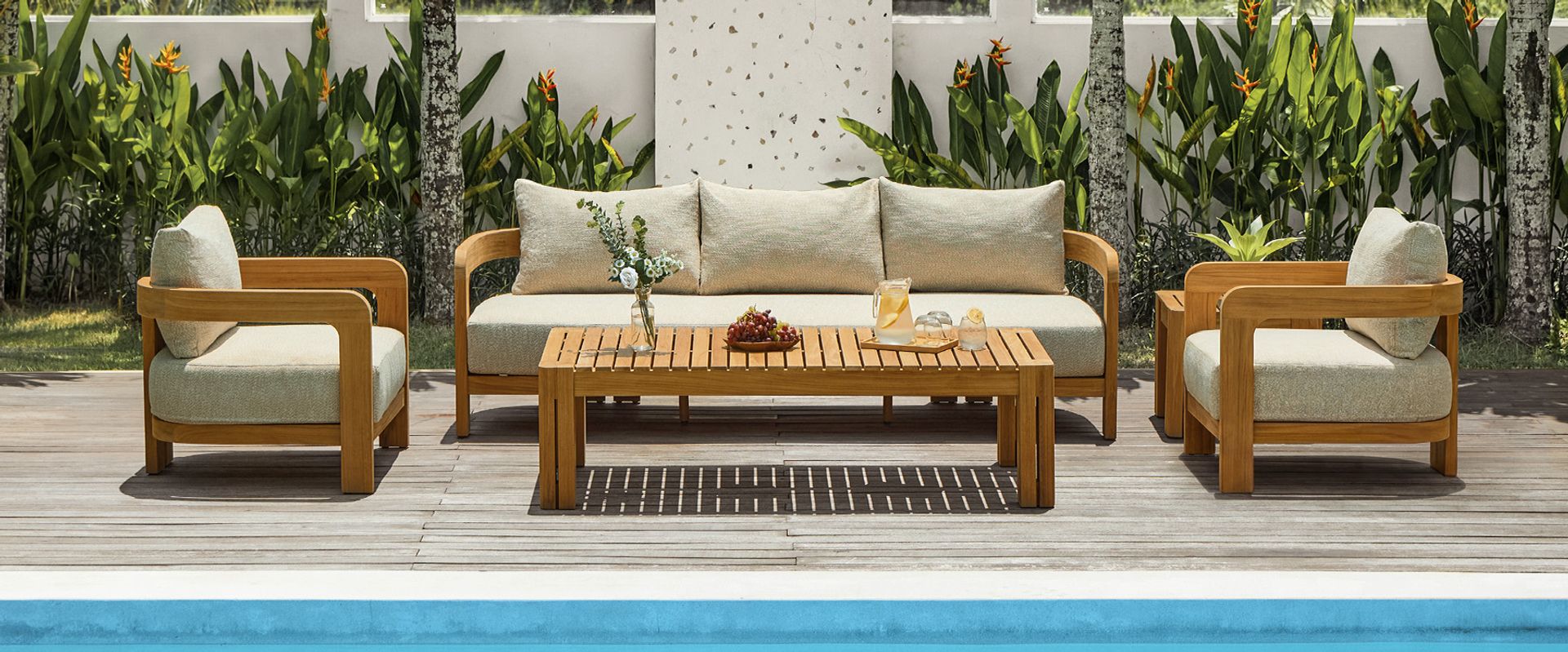 teak outdoor sofa set