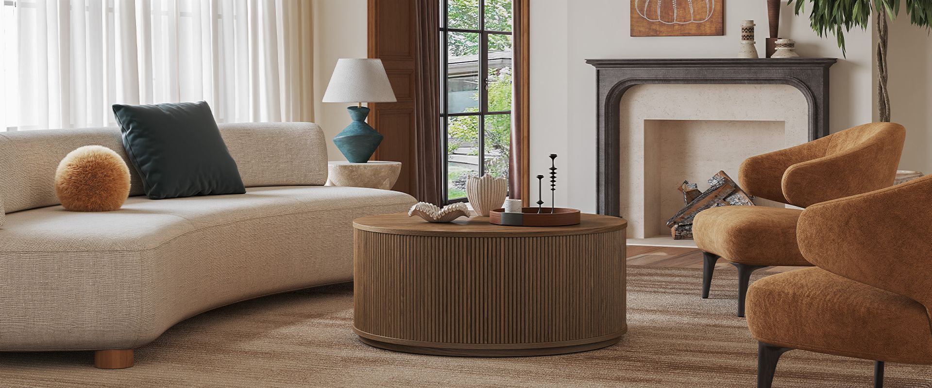 Round Oak Coffee Table
