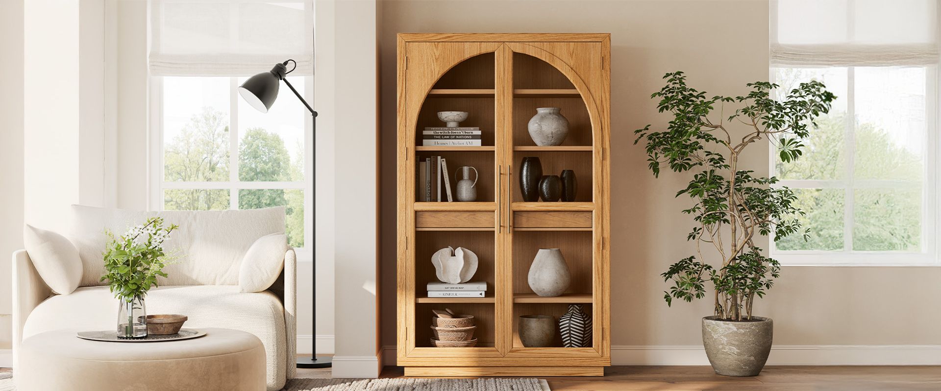 glass tall cabinet