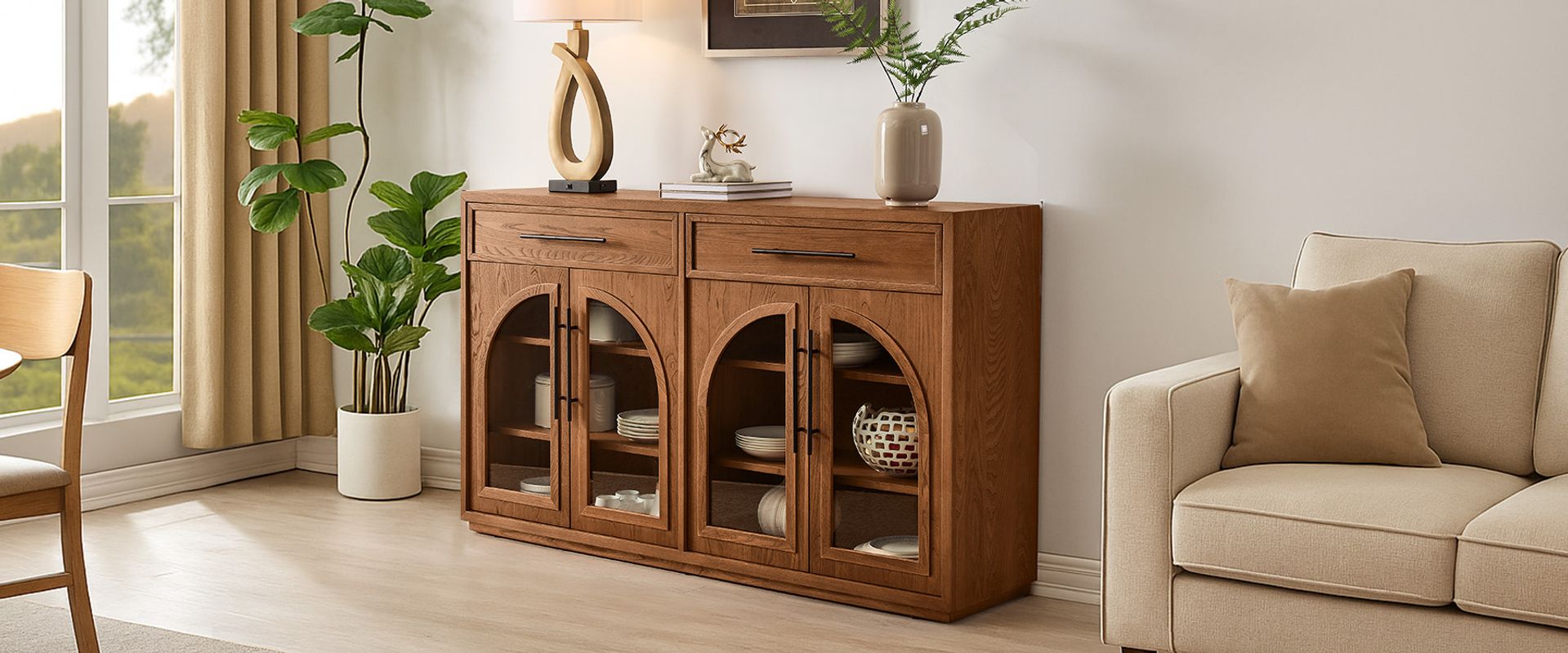 Walnut Wood Sideboard