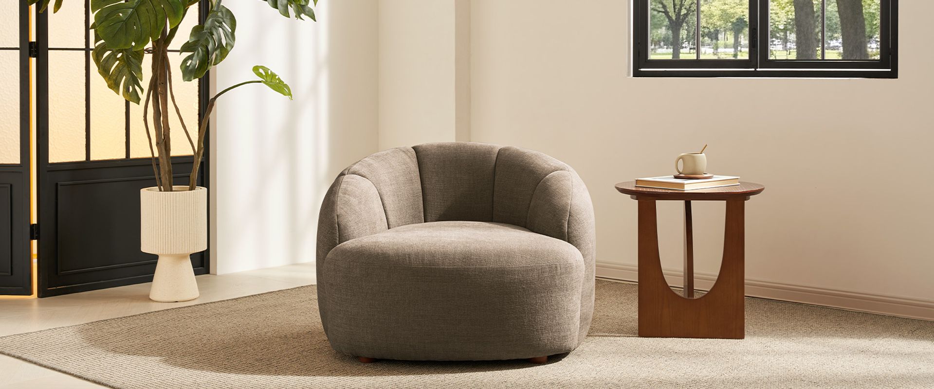 brown accent chair