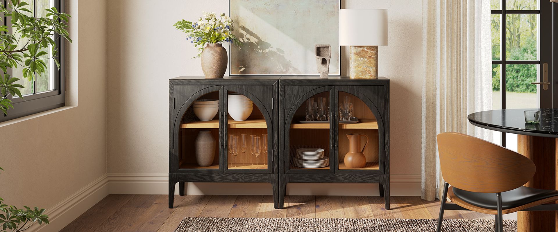 Oak Arched Cabinet